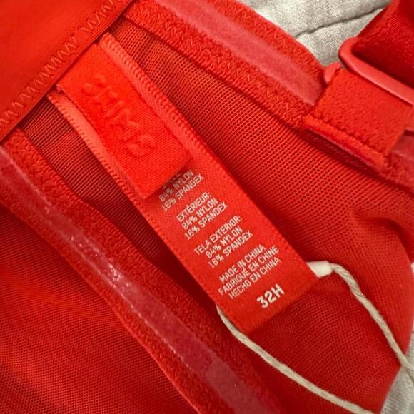 NWT SKIMS Jelly Sheer Underwired Bra - Poppy Red - US 32H / UK 32F - Picture 5 of 6